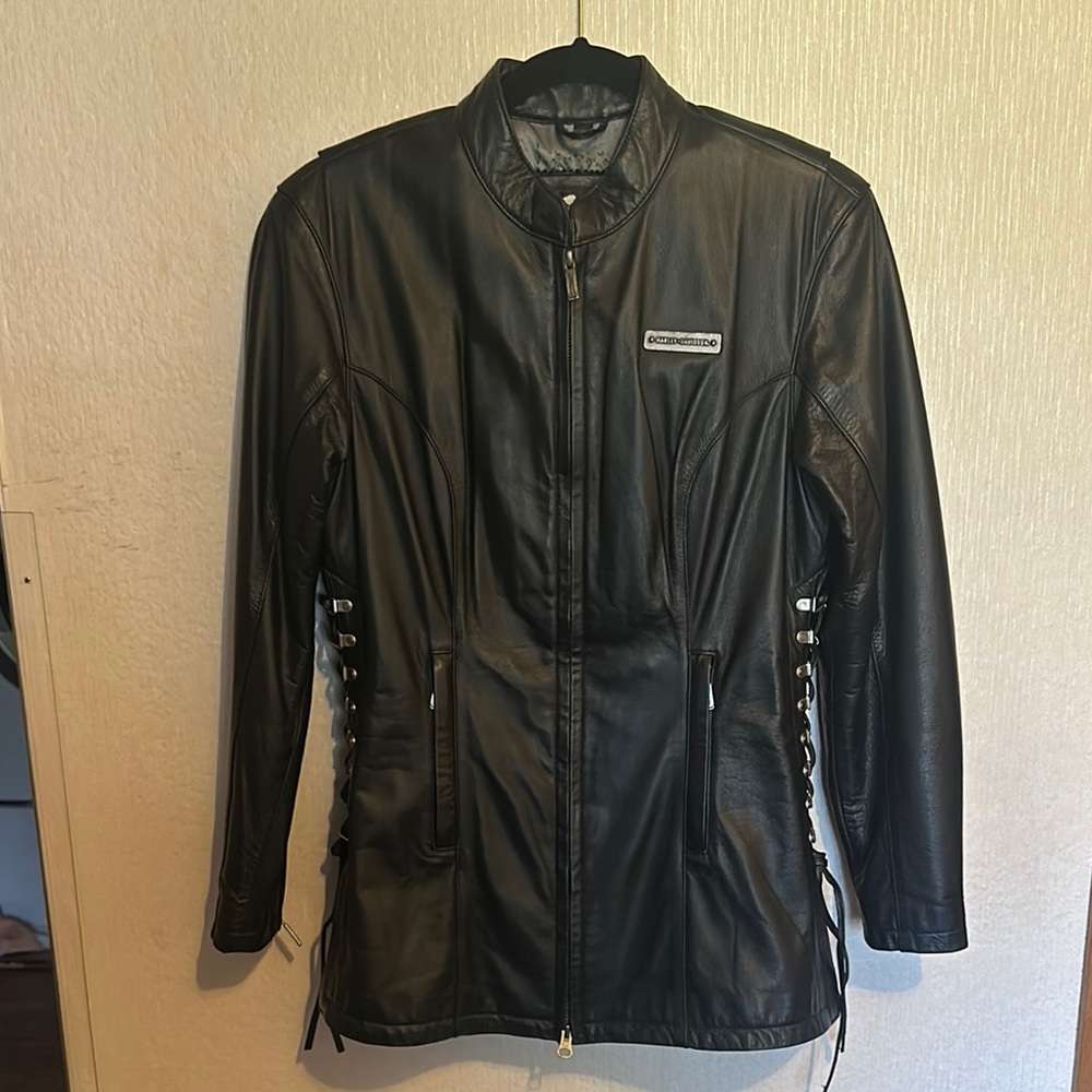 Sexy Lace Up Side Leather Harley Davidson Women’s Jacket